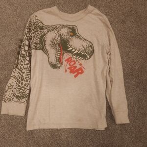 Garanimals Kids Long Sleeve Shirt - Gray with Dinosaur Print